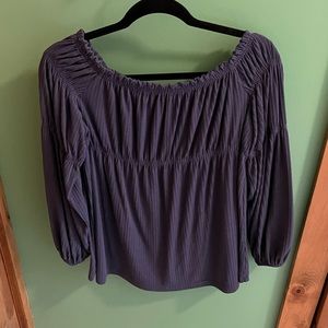 Maurice’s off the shoulder shirt. Purple/mauve